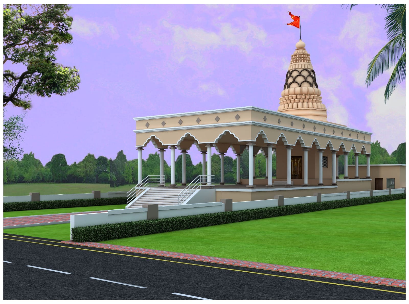 Temple and institutional building concept elevation
