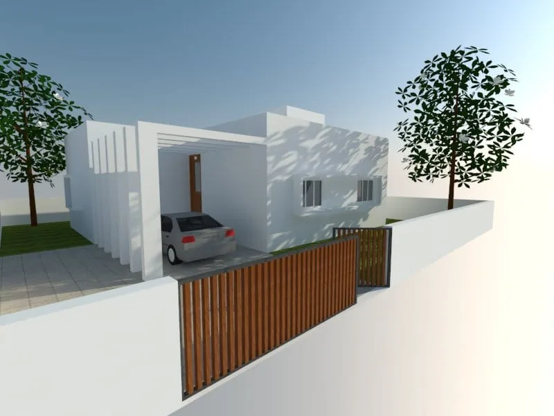 Independent house concept elevation with driveway
